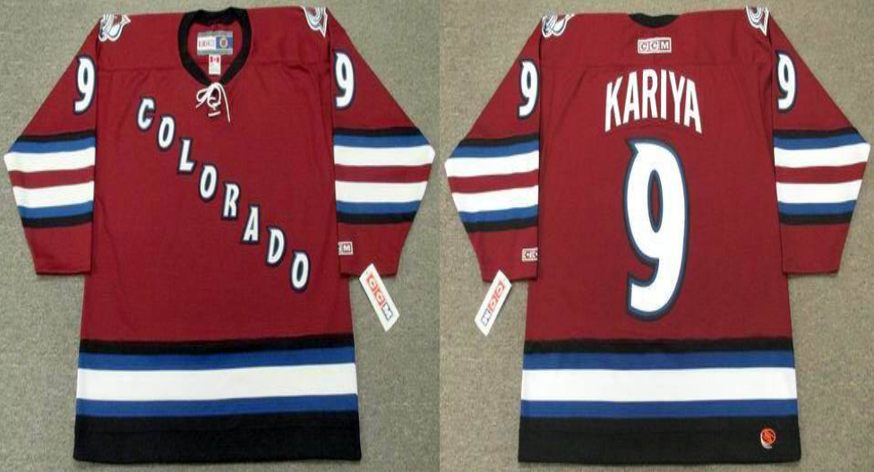 2019 Men Colorado Avalanche 9 Kariya red style 2 CCM NHL jerseys